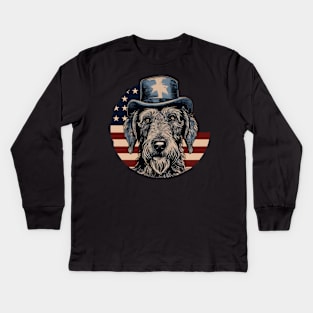 Irish Wolfhound 4th of July Kids Long Sleeve T-Shirt